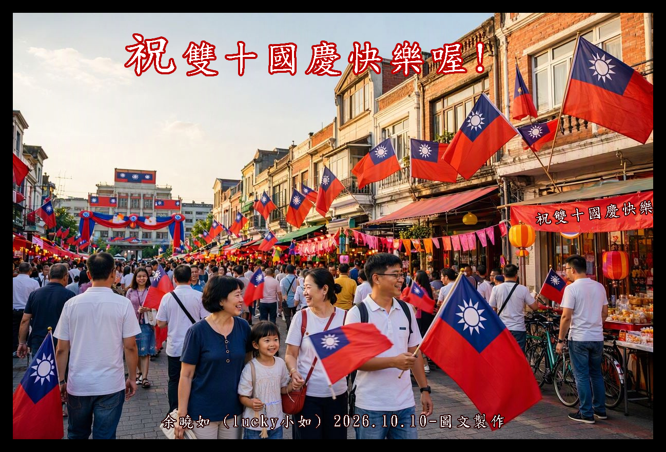 祝”雙十國慶快樂”喔!
